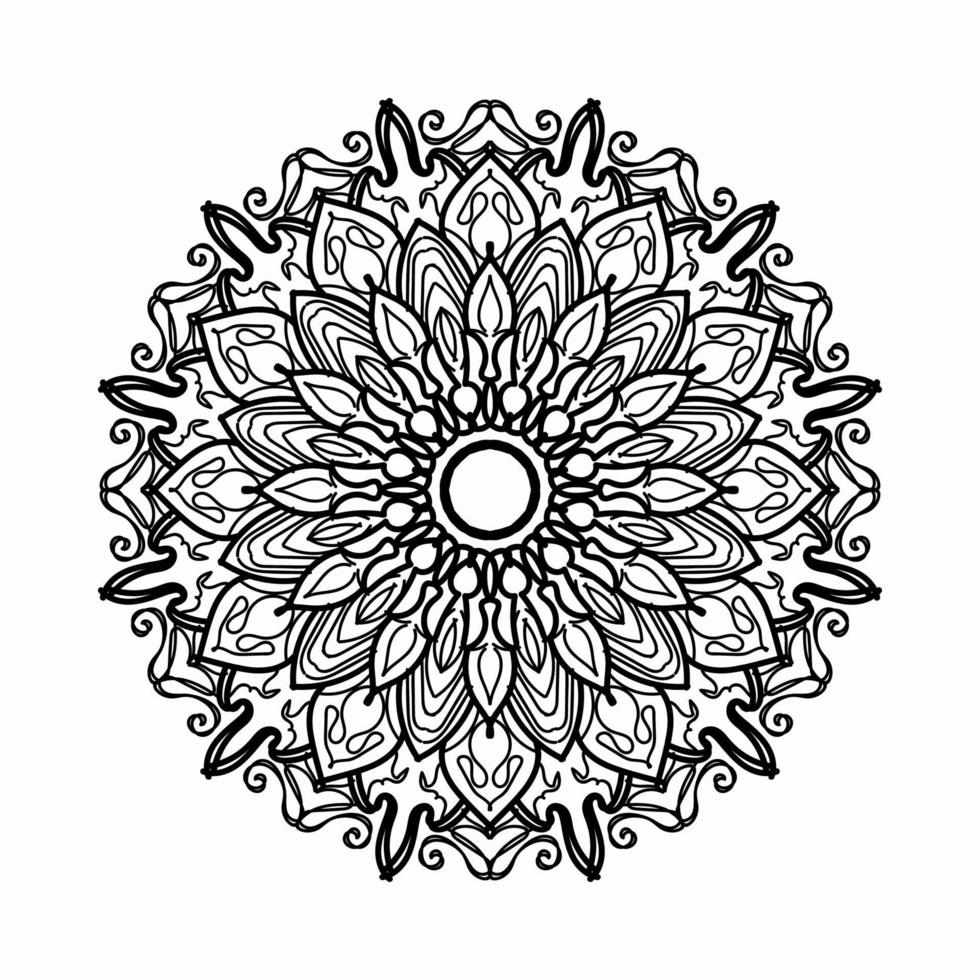 motif circulaire en forme de mandala avec fleur pour la décoration de tatouage mandala au henné. vecteur