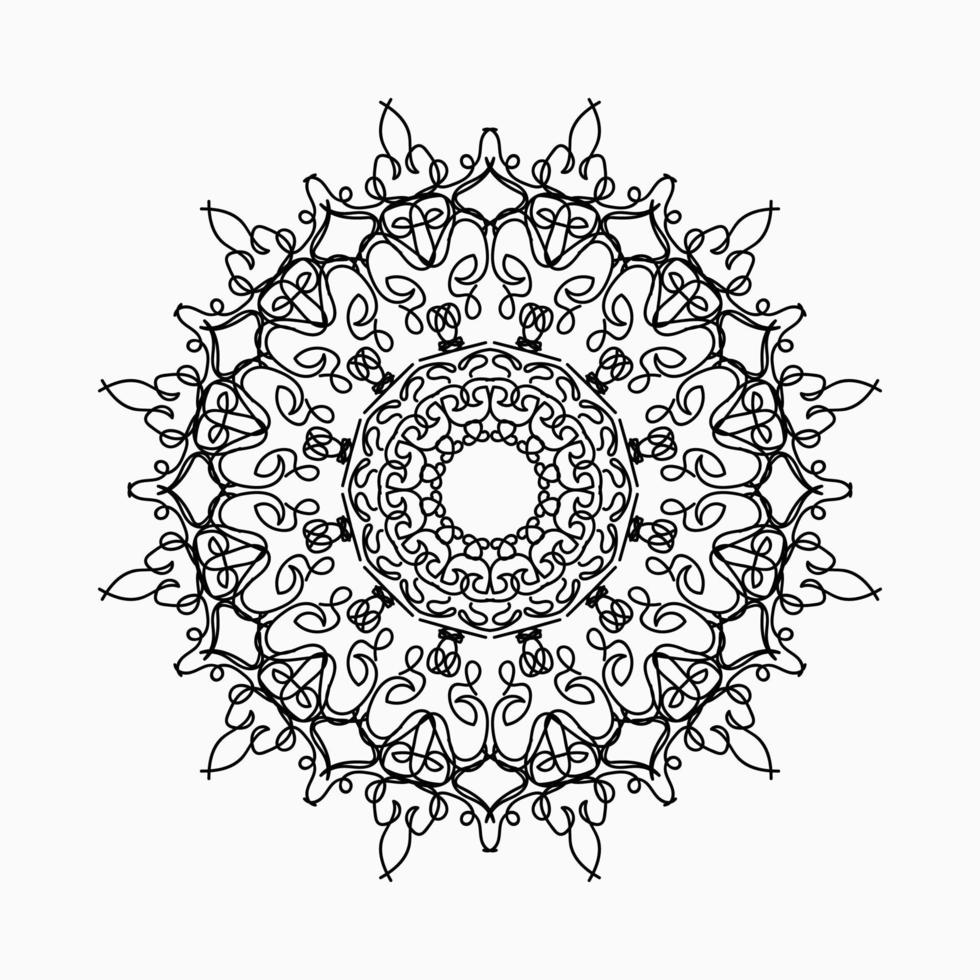 motif circulaire en forme de mandala avec fleur pour la décoration de tatouage mandala au henné. vecteur