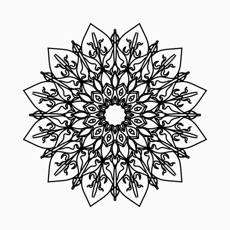 motif circulaire en forme de mandala avec fleur pour la décoration de tatouage mandala au henné. vecteur