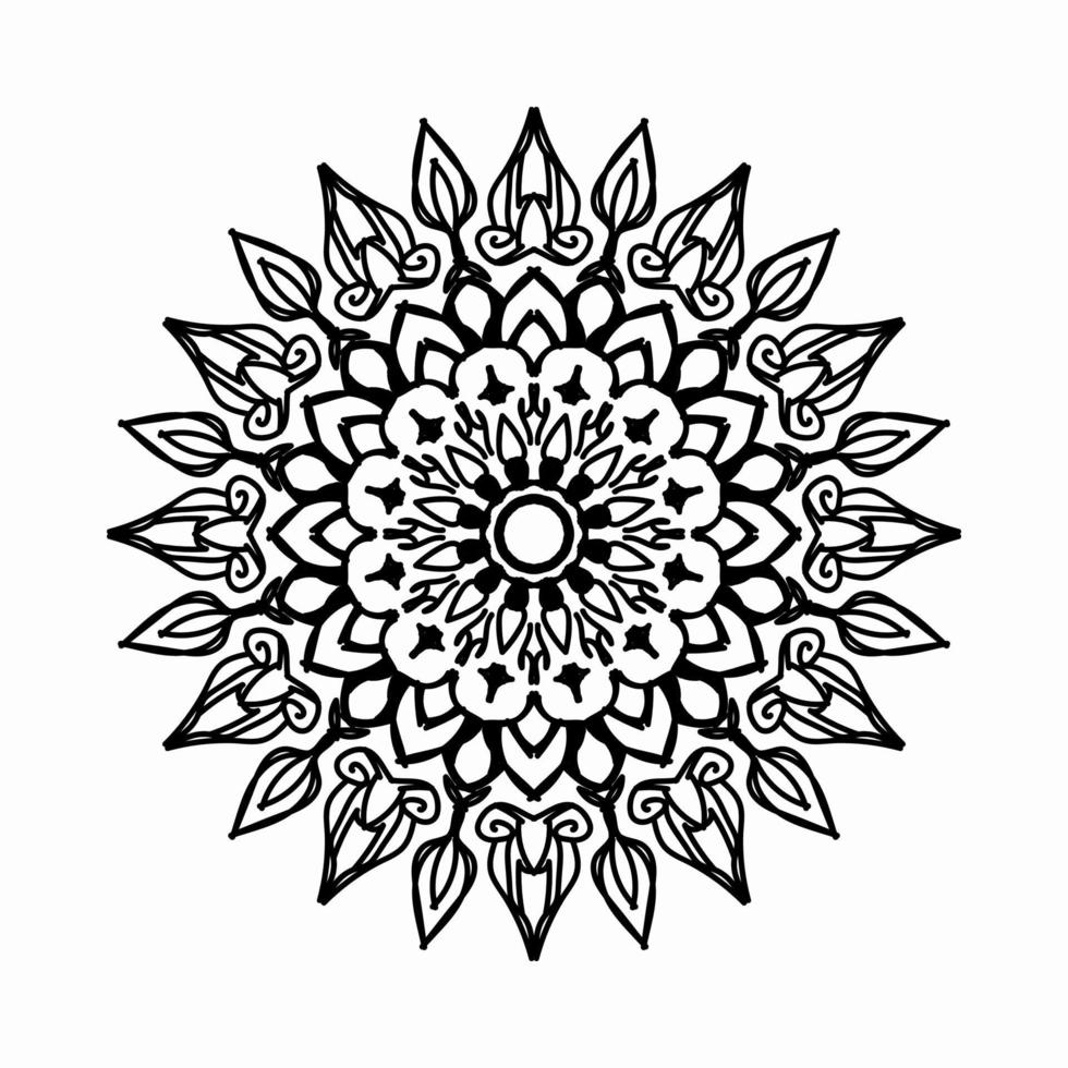 motif circulaire en forme de mandala avec fleur pour la décoration de tatouage mandala au henné. vecteur