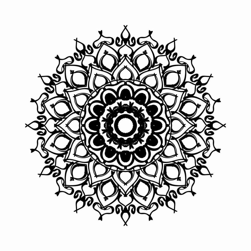 motif circulaire en forme de mandala avec fleur pour la décoration de tatouage mandala au henné. vecteur