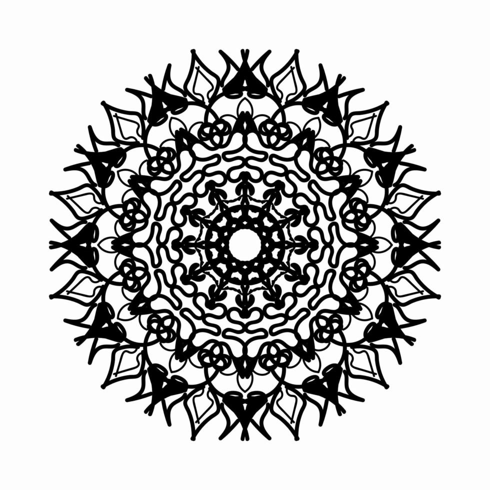 motif circulaire en forme de mandala avec fleur pour la décoration de tatouage mandala au henné. vecteur