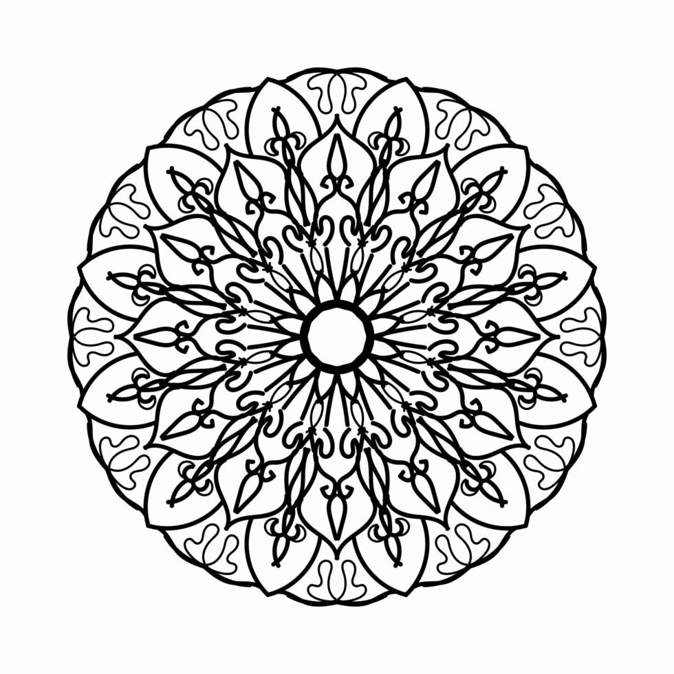 motif circulaire en forme de mandala avec fleur pour la décoration de tatouage mandala au henné. vecteur