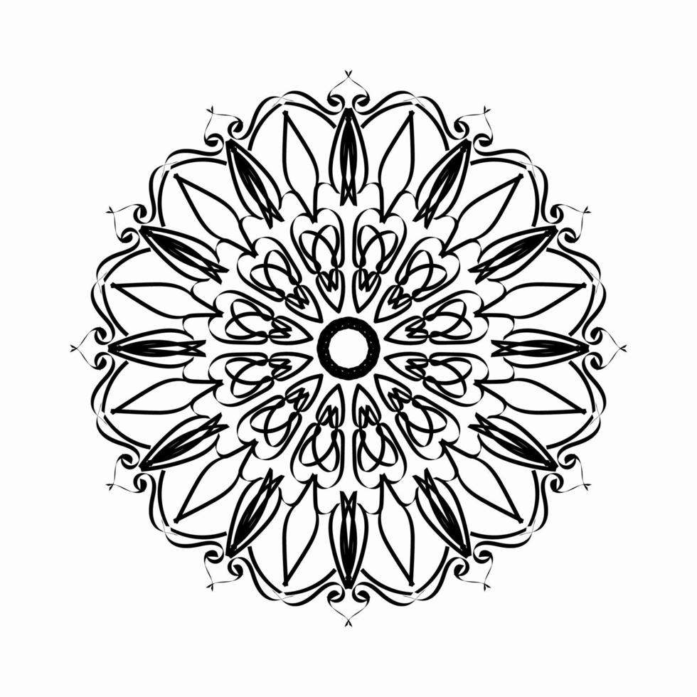 motif circulaire en forme de mandala avec fleur pour la décoration de tatouage mandala au henné. vecteur