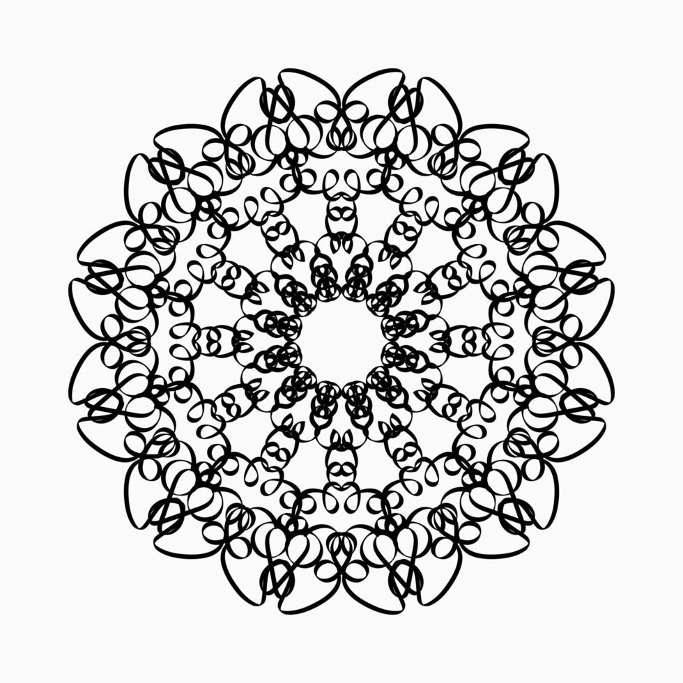 motif circulaire en forme de mandala avec fleur pour la décoration de tatouage mandala au henné. vecteur