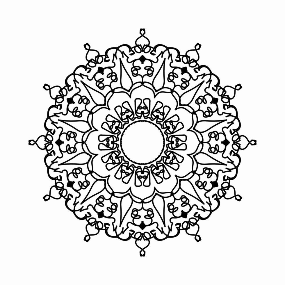 motif circulaire en forme de mandala avec fleur pour la décoration de tatouage mandala au henné. vecteur