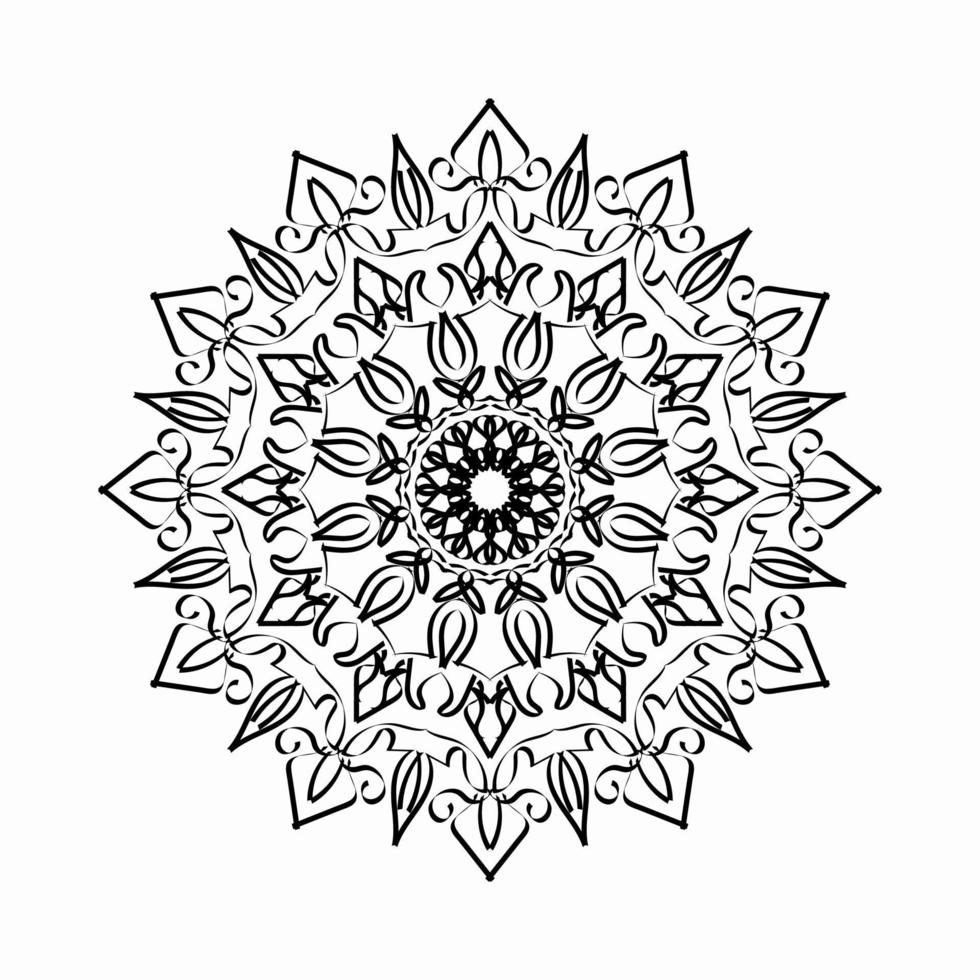 motif circulaire en forme de mandala avec fleur pour la décoration de tatouage mandala au henné. vecteur