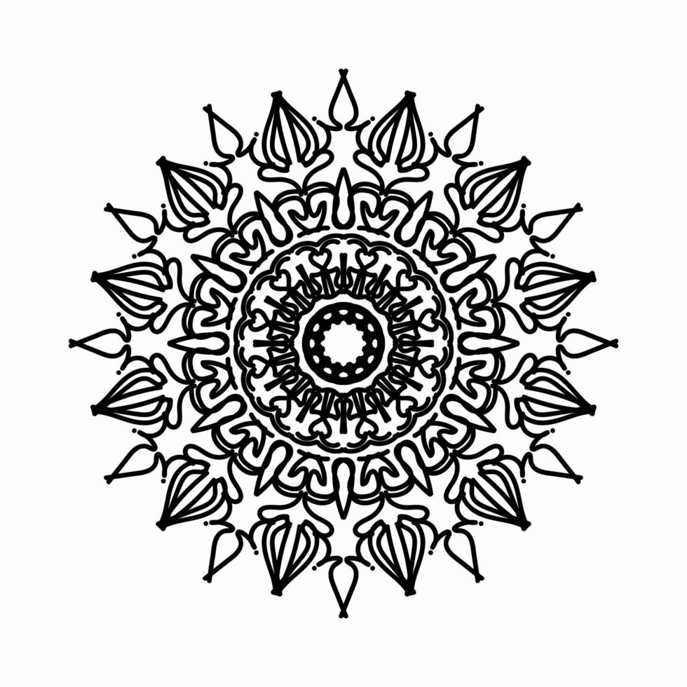 motif circulaire en forme de mandala avec fleur pour la décoration de tatouage mandala au henné. vecteur