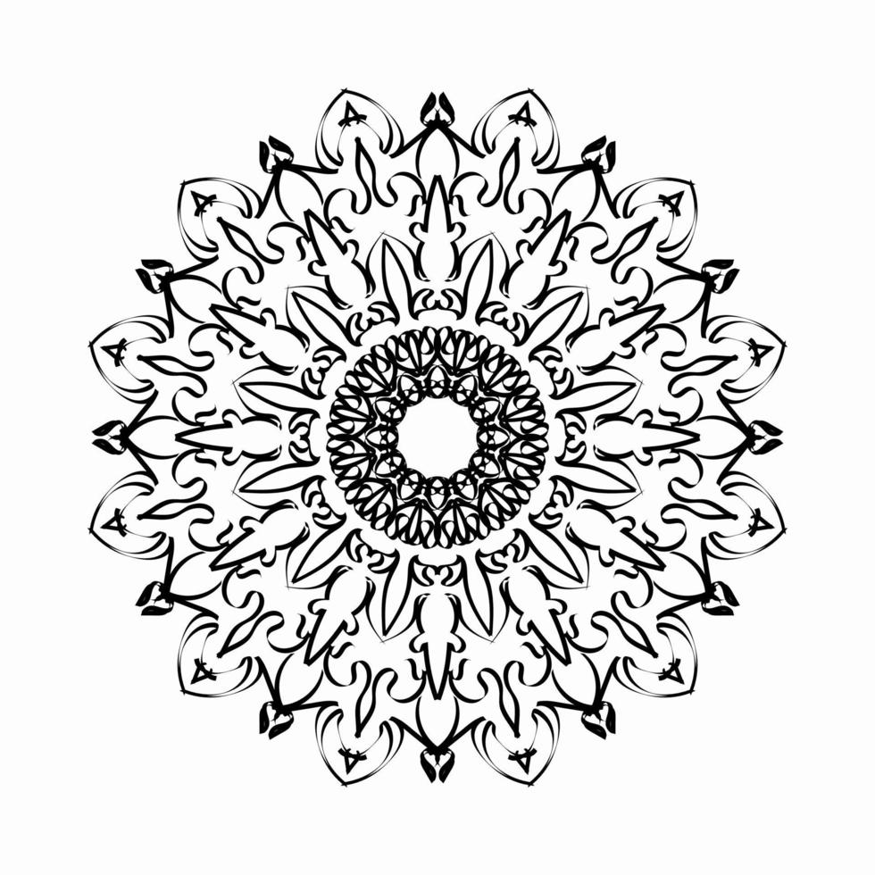 motif circulaire en forme de mandala avec fleur pour la décoration de tatouage mandala au henné. vecteur