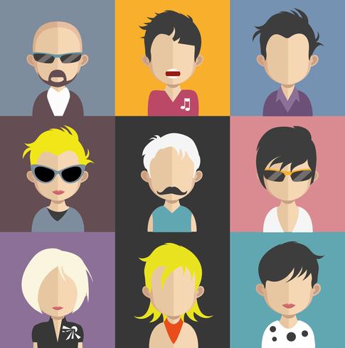 Ensemble d&#39;avatars colorés de personnages vecteur