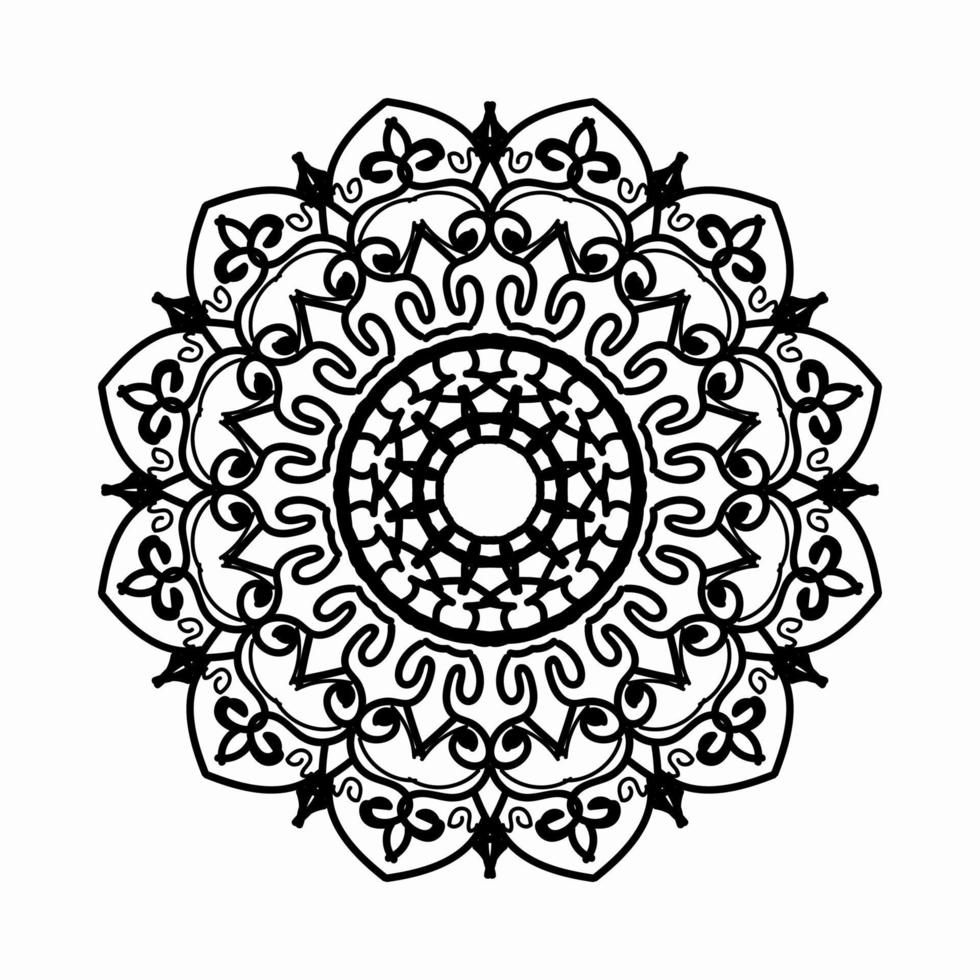 motif circulaire en forme de mandala avec fleur pour la décoration de tatouage mandala au henné. vecteur