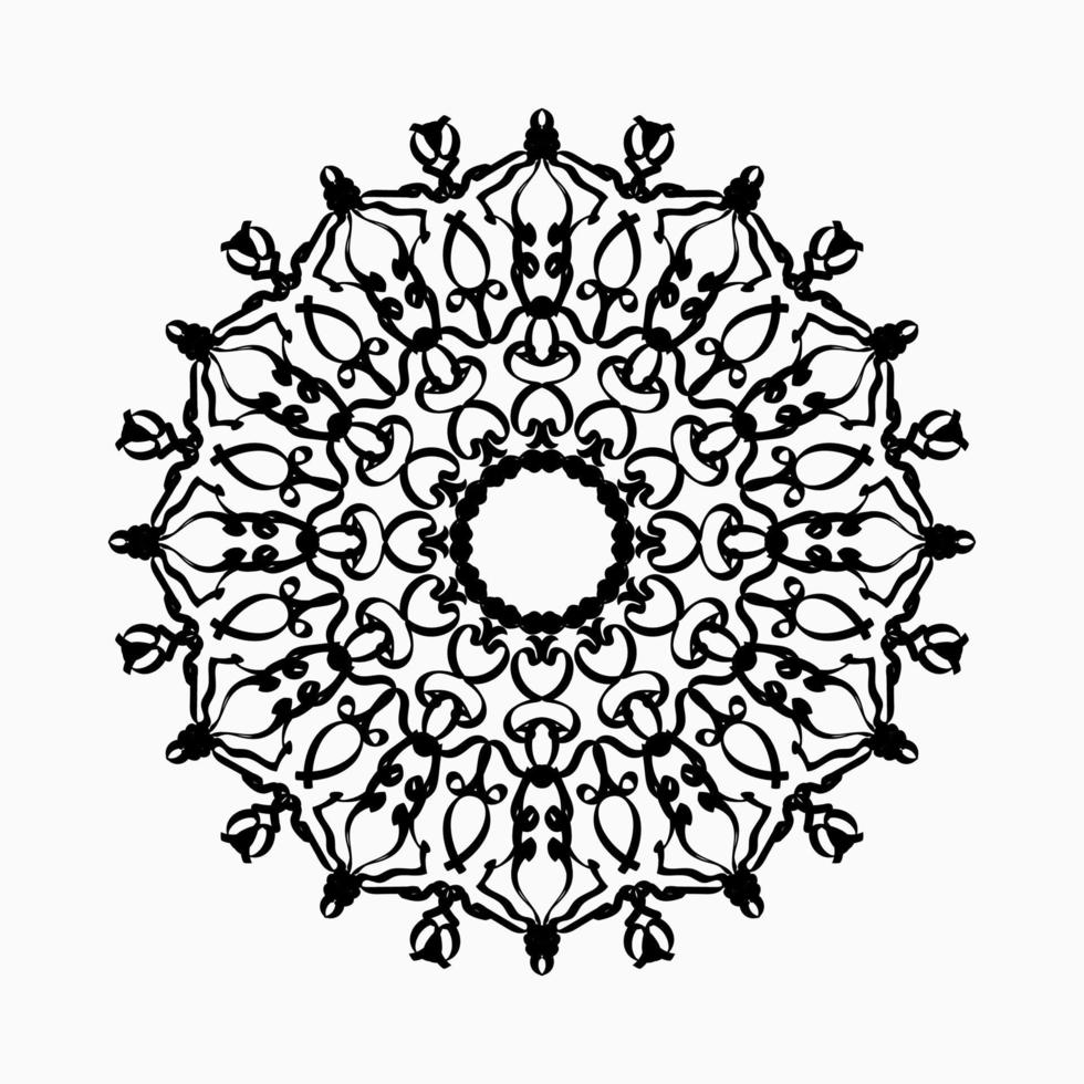 motif circulaire en forme de mandala avec fleur pour la décoration de tatouage mandala au henné. vecteur