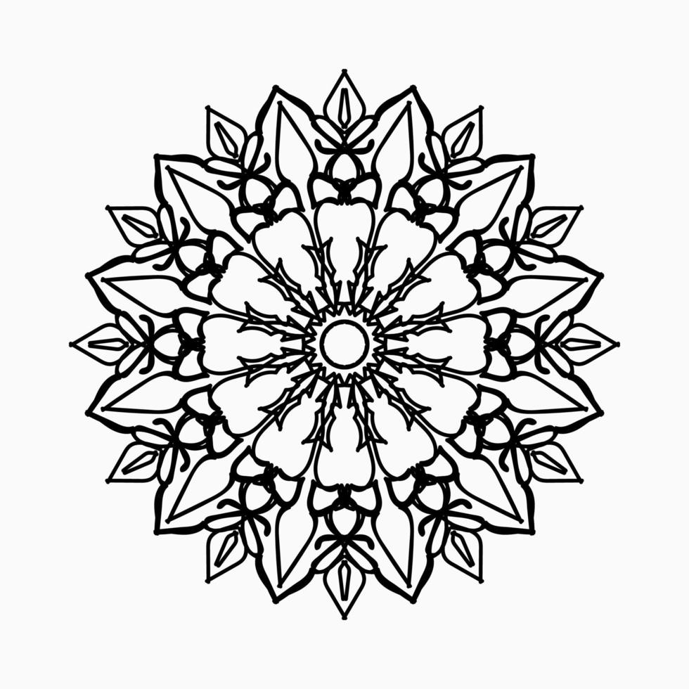 motif circulaire en forme de mandala avec fleur pour la décoration de tatouage mandala au henné. vecteur