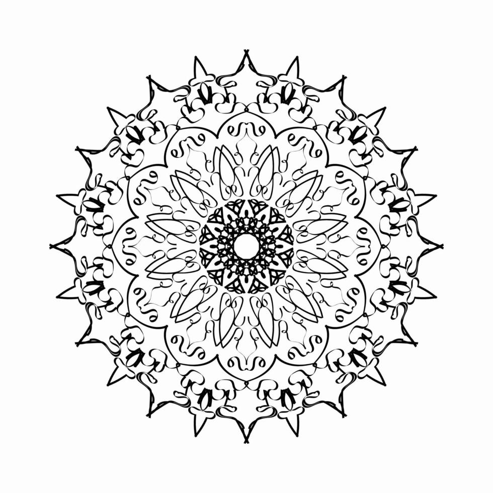 motif circulaire en forme de mandala avec fleur pour la décoration de tatouage mandala au henné. vecteur