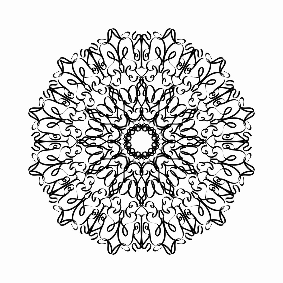 motif circulaire en forme de mandala avec fleur pour la décoration de tatouage mandala au henné. vecteur