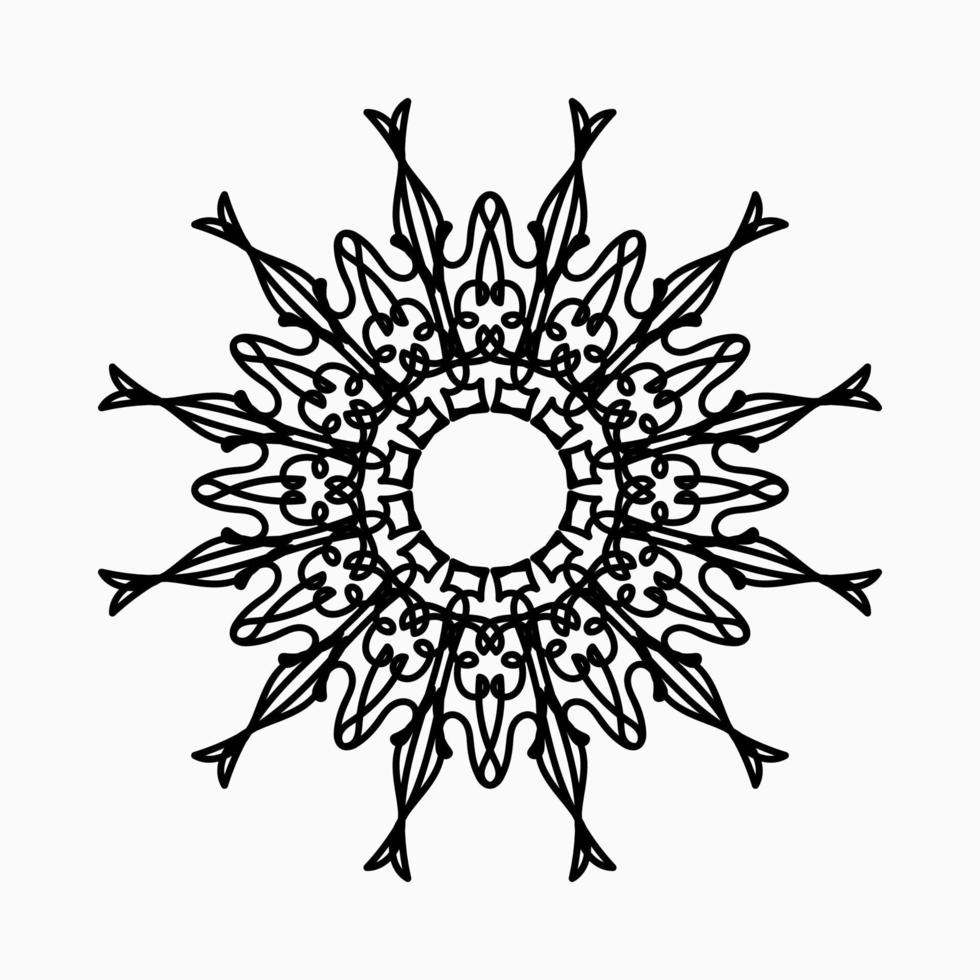 motif circulaire en forme de mandala avec fleur pour la décoration de tatouage mandala au henné. vecteur