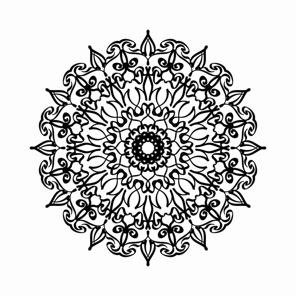 motif circulaire en forme de mandala avec fleur pour la décoration de tatouage mandala au henné. vecteur