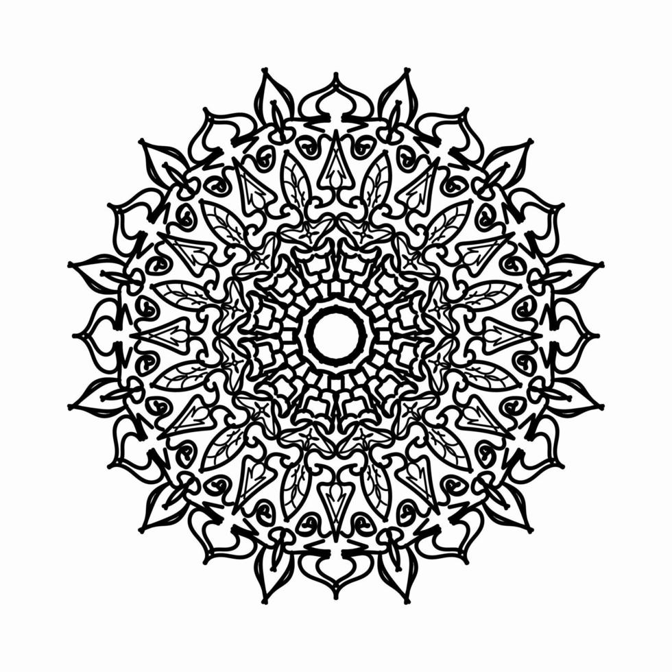 motif circulaire en forme de mandala avec fleur pour la décoration de tatouage mandala au henné. vecteur