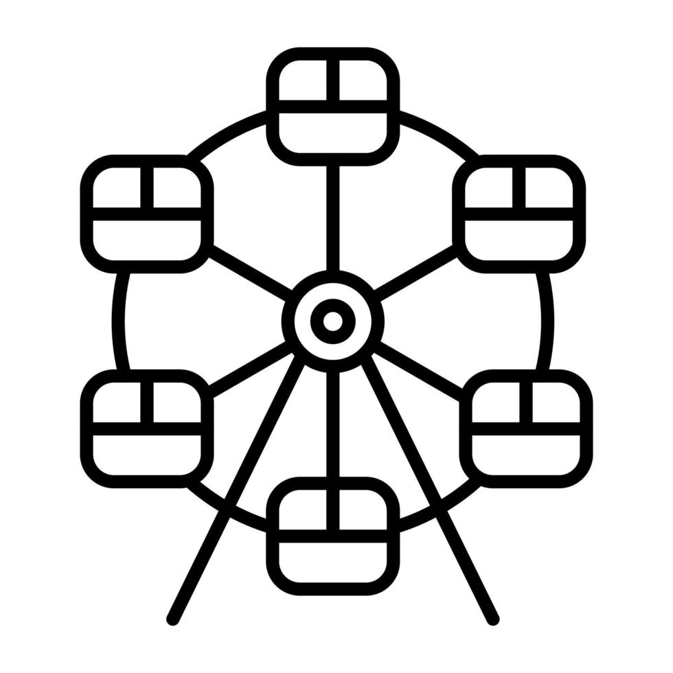 icône de ligne de grande roue vecteur
