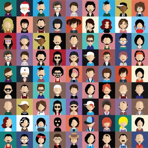 Ensemble d&#39;avatars colorés de personnages vecteur