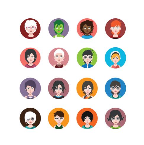 Ensemble d&#39;avatars colorés de personnages vecteur