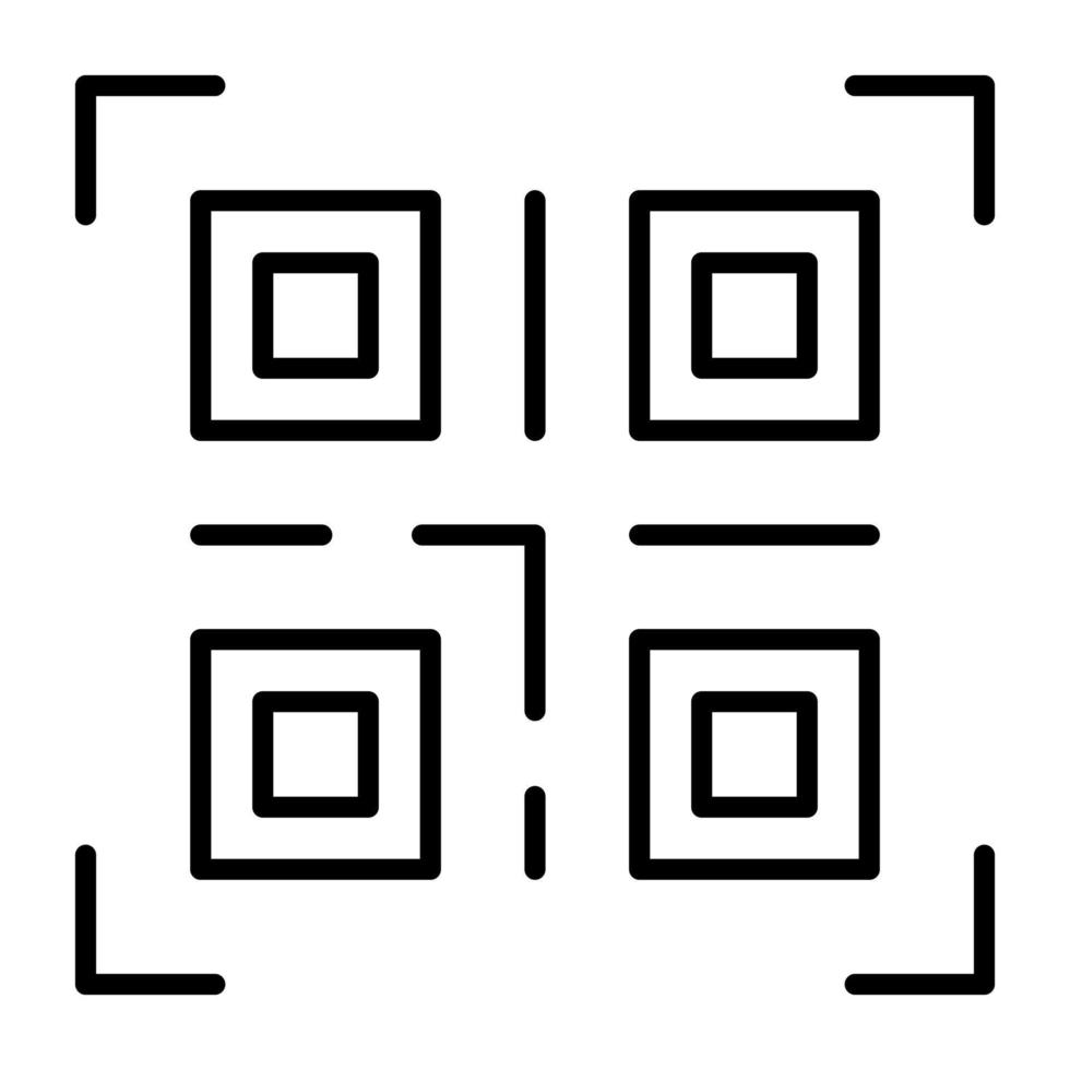 icône de ligne de code qr vecteur