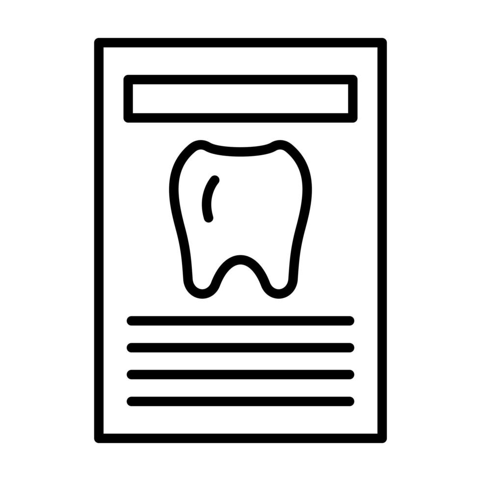 icône de ligne d'analyse dentaire vecteur