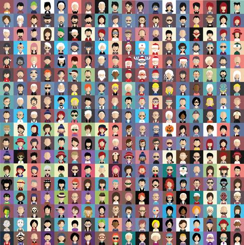 Ensemble d&#39;avatars colorés de personnages vecteur