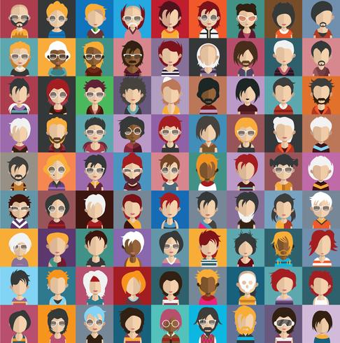 Ensemble d&#39;avatars colorés de personnages vecteur