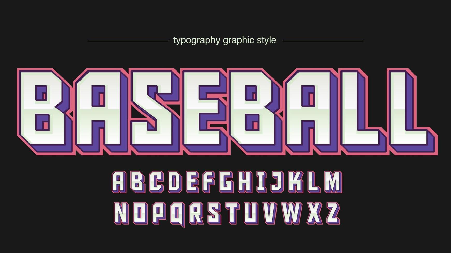 Typographie de jeu de sport futuriste au carré chromé rose et violet vecteur