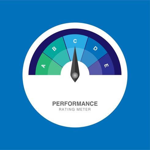 Performance metre rating Illustration vectorielle créative de la jauge de satisfaction client. vecteur