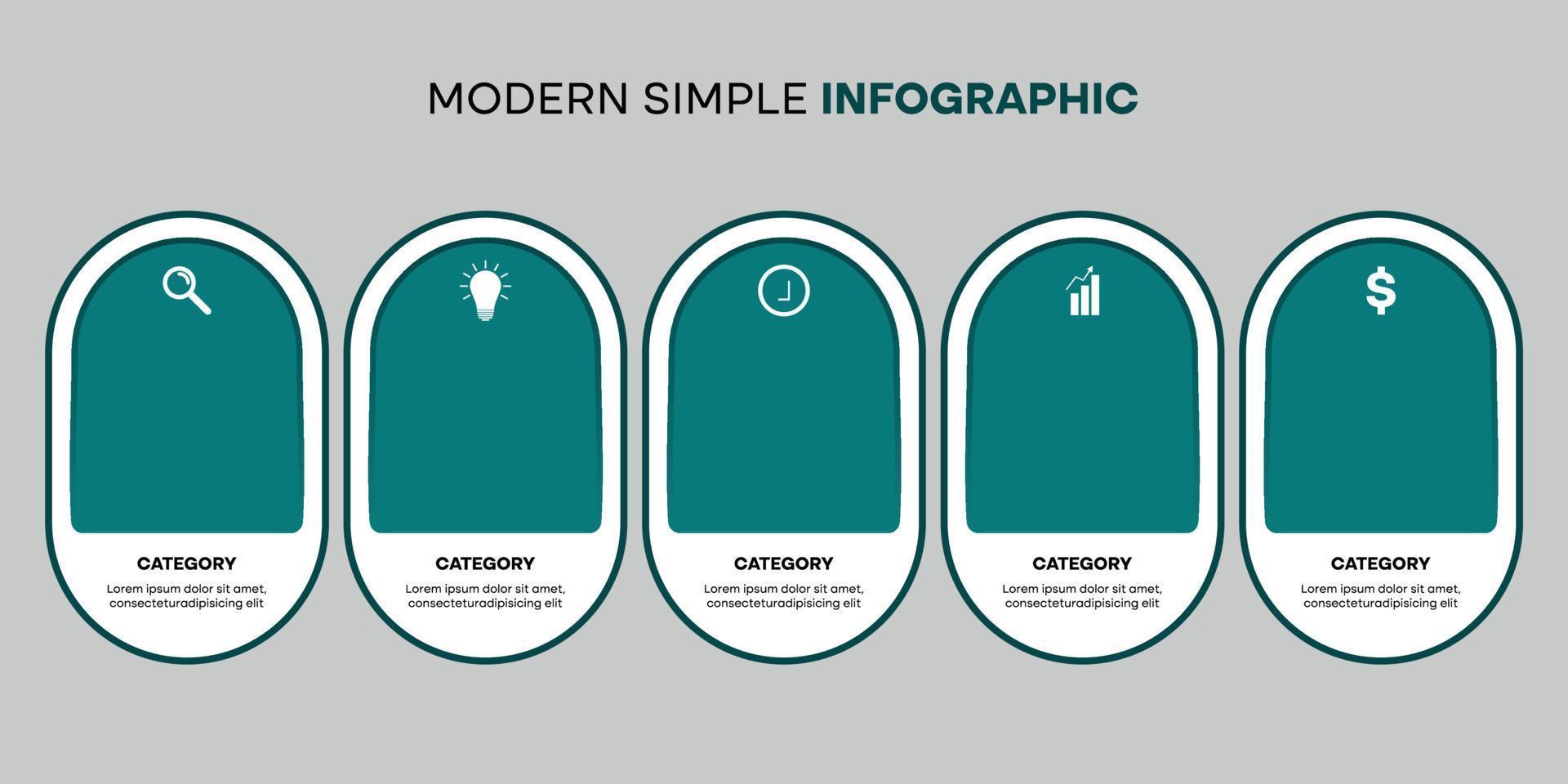 infographie simple moderne nos missions vecteur