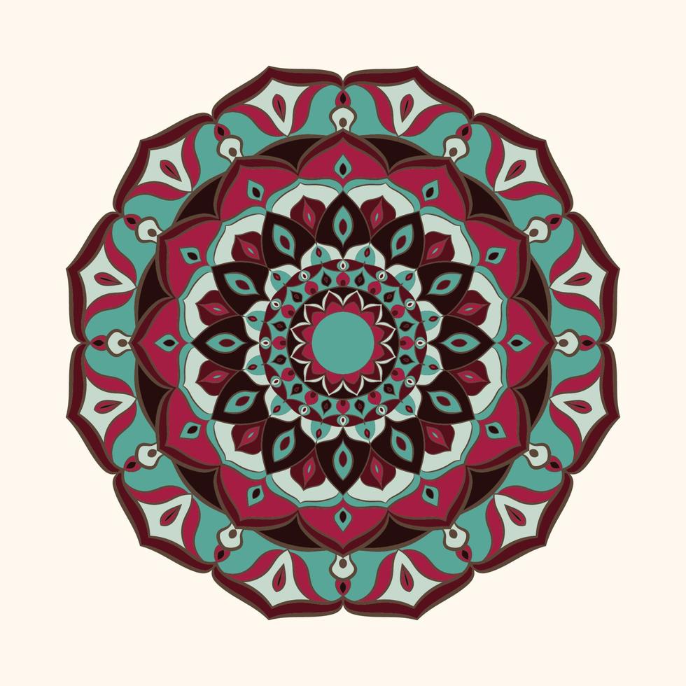 conception d'art de mandala coloré vecteur