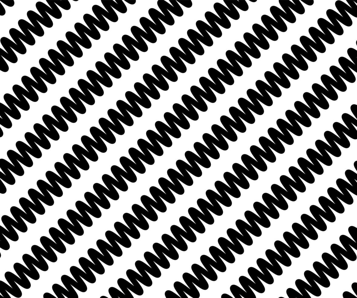 motif de lignes en zigzag. ligne ondulée noire sur fond blanc. vague abstraite, illustration vectorielle vecteur