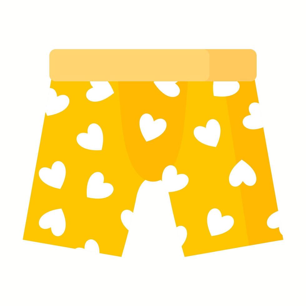 boxer homme jaune avec coeurs. concept de mode vecteur