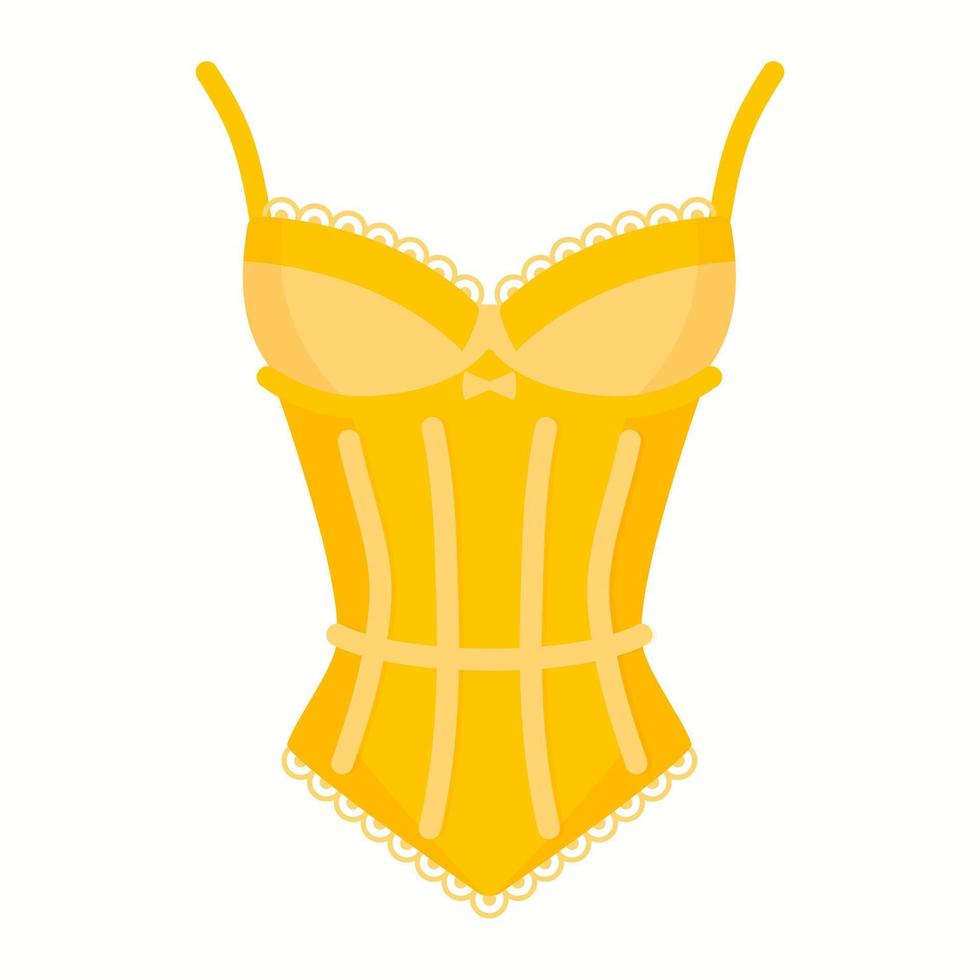 corset rétro jaune élégant pour femmes. concept de mode. vecteur