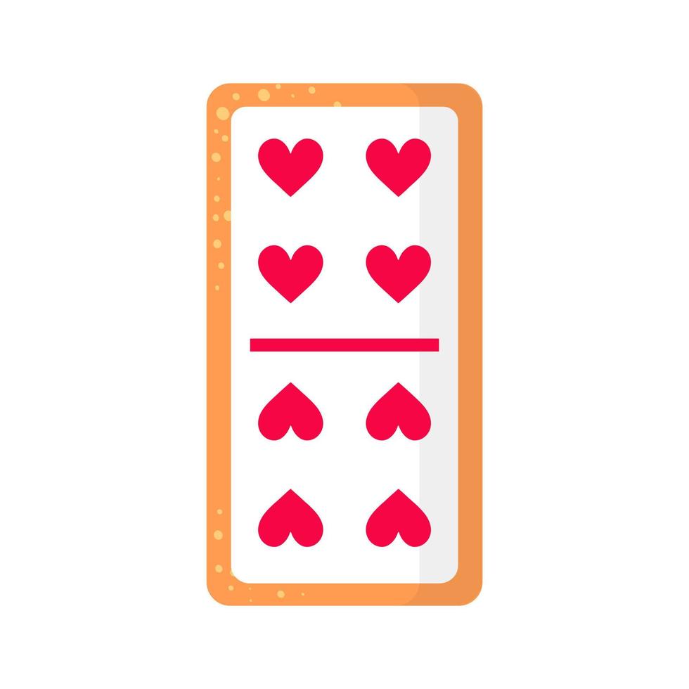 Biscuit en os domino quatre par quatre coeurs avec coeur pour la Saint-Valentin ou un mariage. vecteur