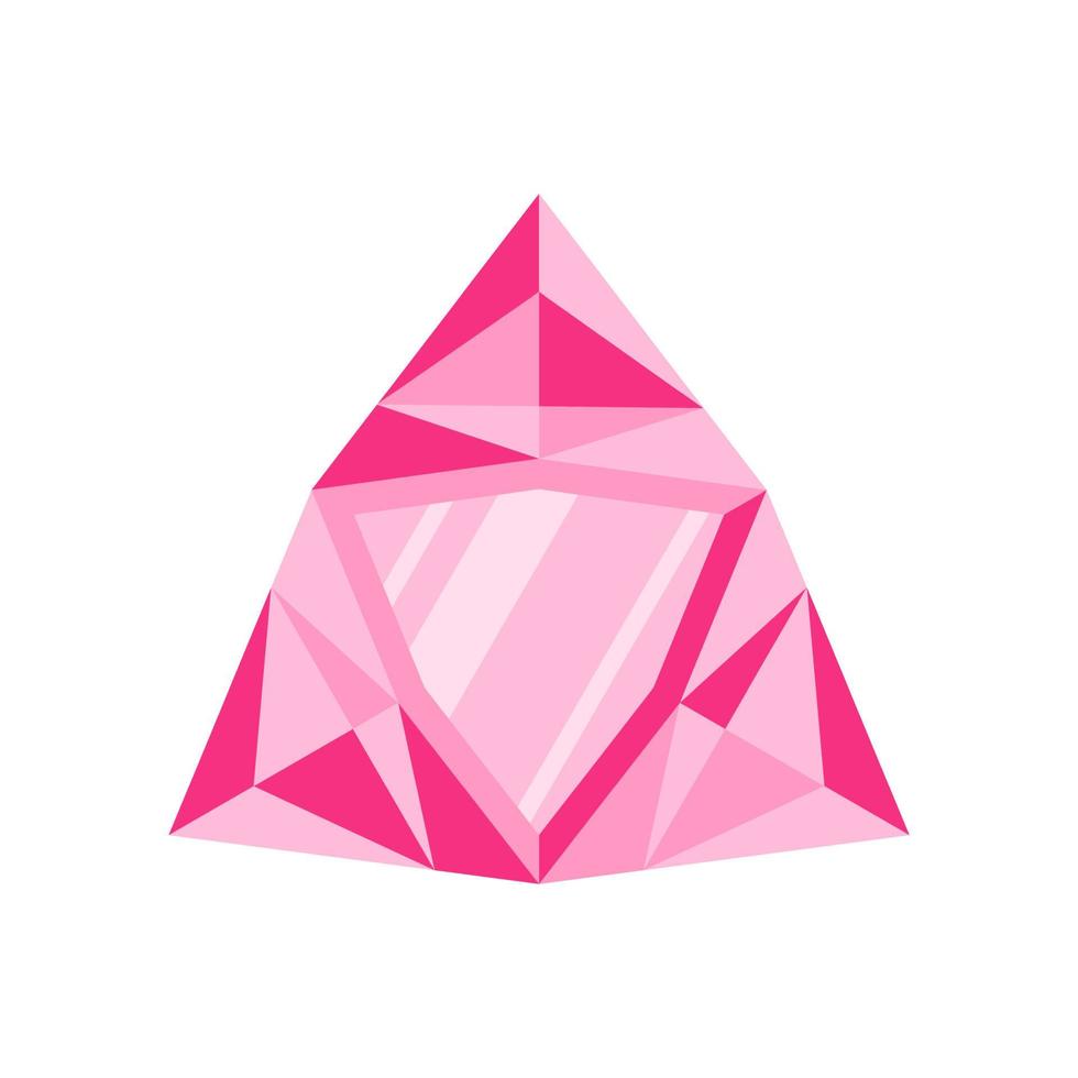 pierre précieuse triangle rose, gemme ou diamant. vecteur