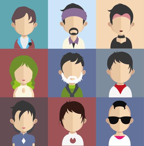 Ensemble d&#39;avatars colorés de personnages vecteur