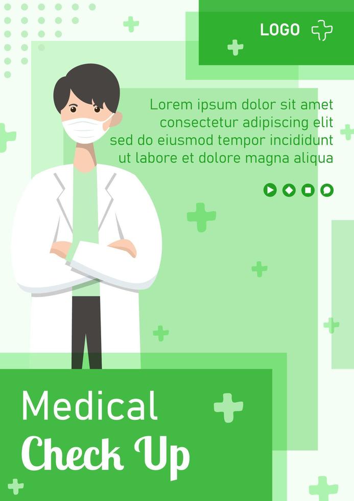 illustration de conception plate de soins médicaux post modifiable de fond carré adapté aux médias sociaux, bannière, brochure, couverture, alimentation, carte, salutations et modèle d'annonces Internet sur le Web vecteur