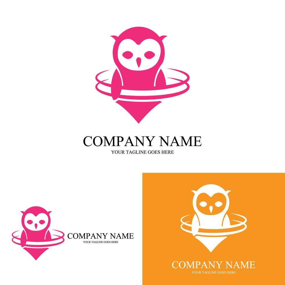 icône du logo vectoriel gratuit oiseau de nuit animal simple