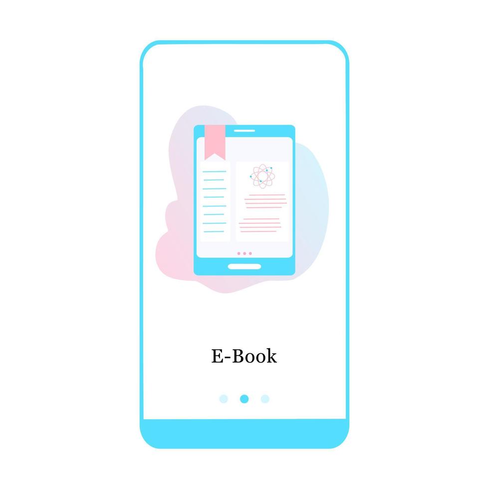 bibliothèque en ligne, livre électronique, littérature en ligne, encyclopédie, écran d'intégration de l'application mobile de la librairie en ligne. modèle de bannière de vecteur de menu pour l'interface ux, illustration de développement mobile d'écran ui gui.