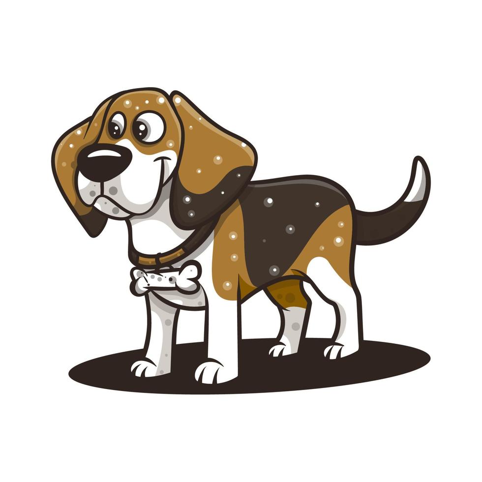 chien beagle pour icône, logo et mascotte. vecteur