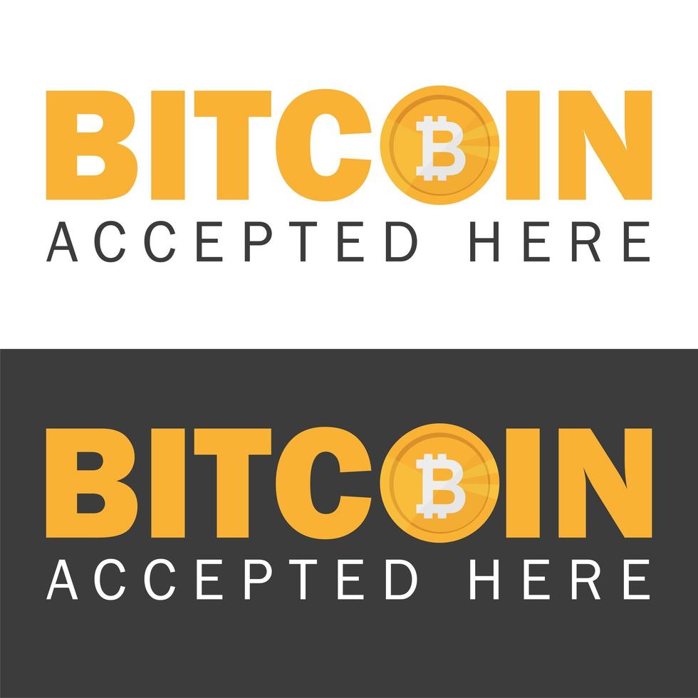 bitcoin accepté bannière icône autocollant avec texte bitcoind accepté ici vecteur