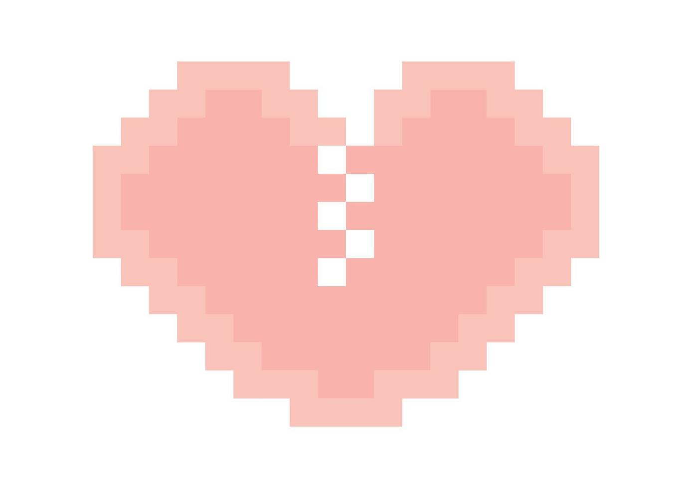 concepts de conception de coeur avec thème pixel vecteur