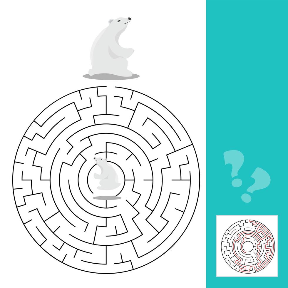 jeu de labyrinthe pour les enfants avec des ours polaires vecteur