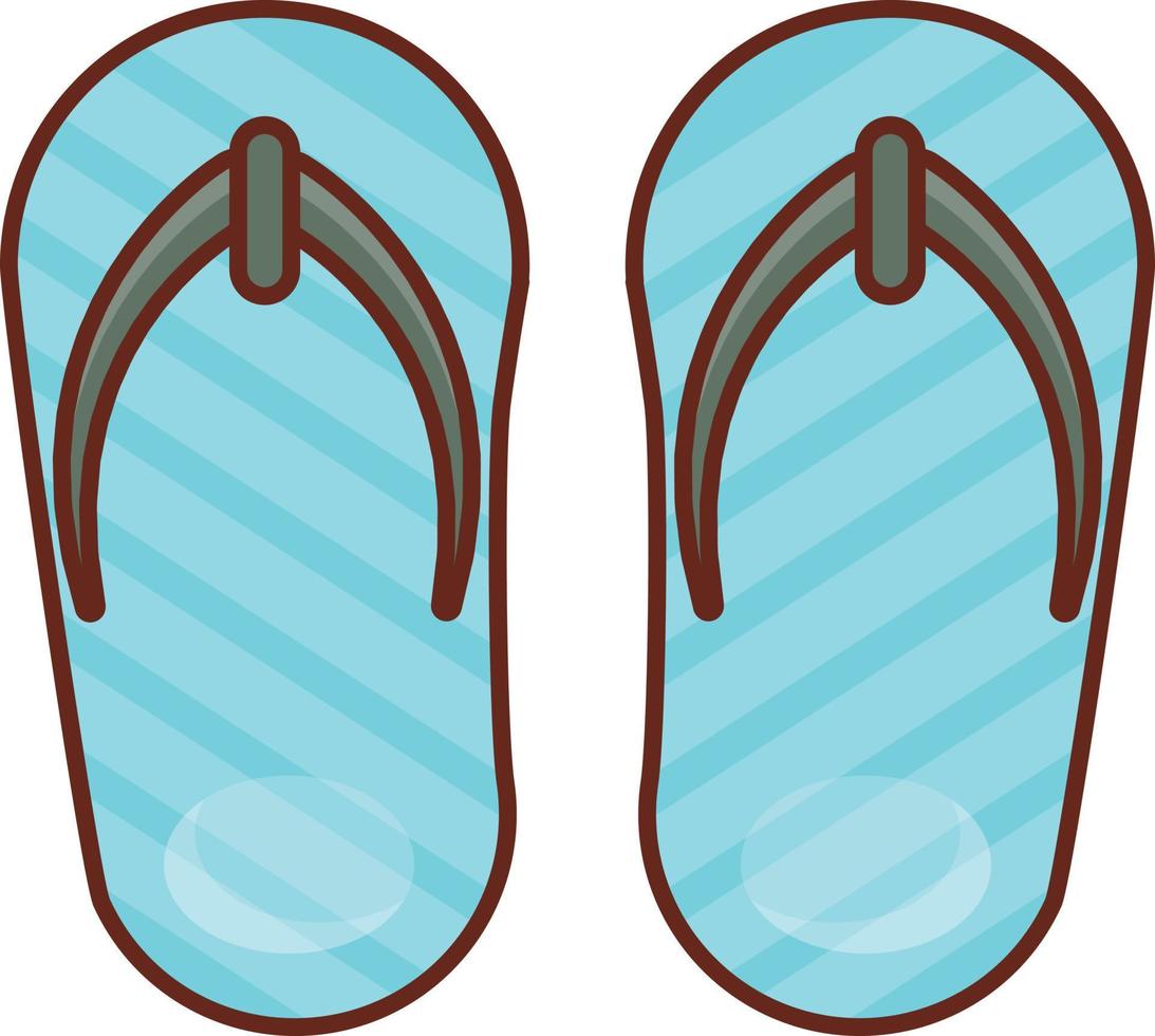 icônes de ligne de couleur flip flop vecteur