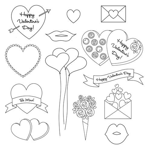 Clipart timbre numérique Saint Valentin vecteur