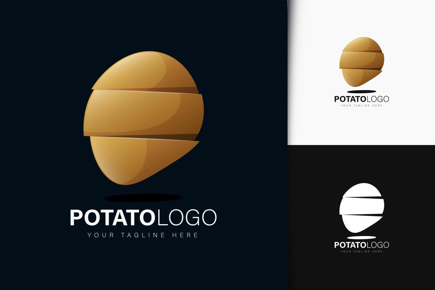 création de logo de pomme de terre avec dégradé vecteur