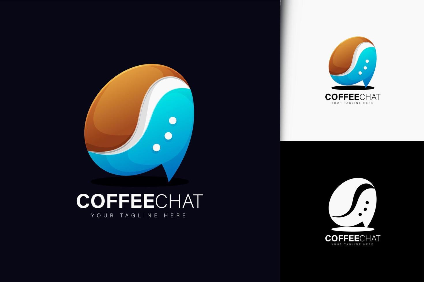 création de logo de chat café avec dégradé vecteur